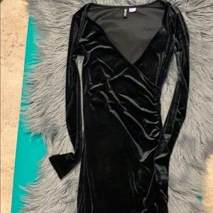 Black velvet dress from and h&m